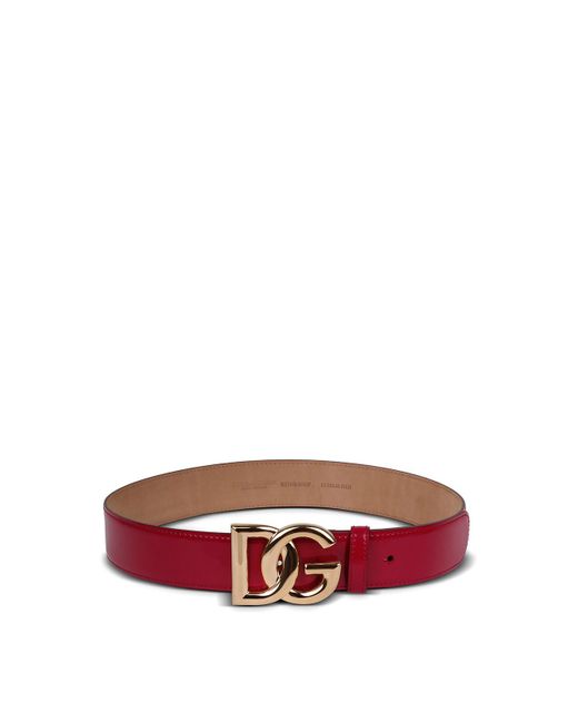Dolce & Gabbana Red Belt With Crossed Dg Logo
