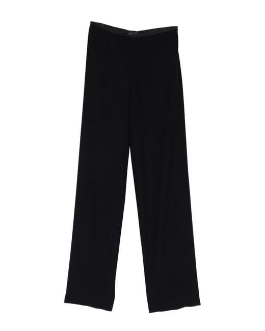 Emporio Armani Black Cady Straight-Leg Trousers