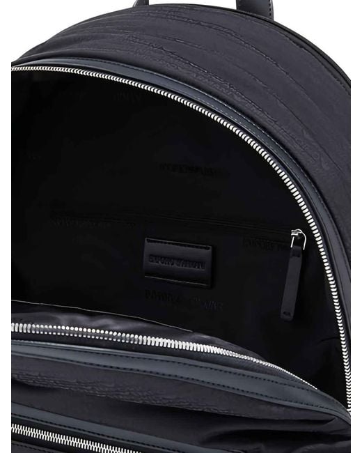 Emporio Armani Blue Nylon Backpack for men