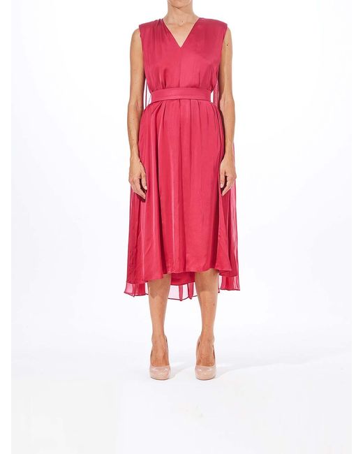 Karl Lagerfeld Red Midi Ceremony Cape Dress