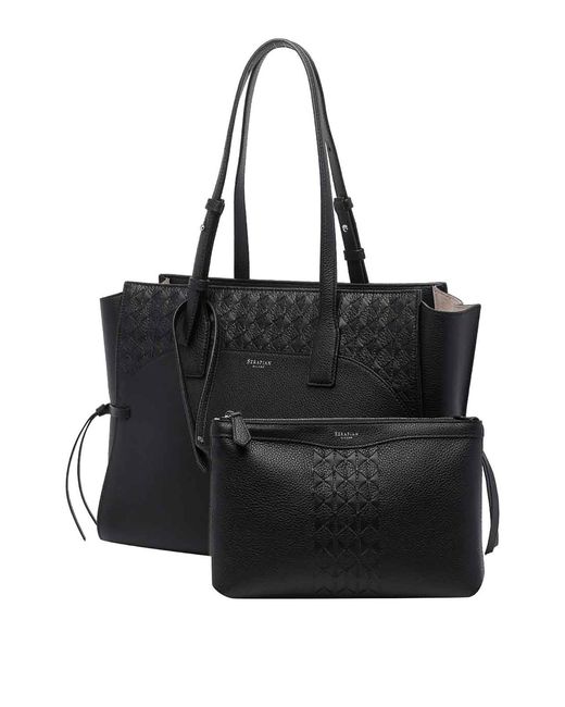 Serapian Black Medium Maro Shoulder Bag