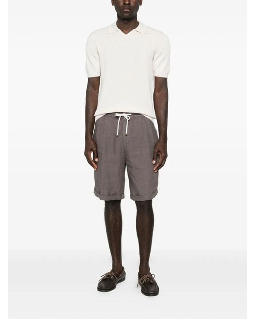Brunello Cucinelli White Polo-Style Sweater for men