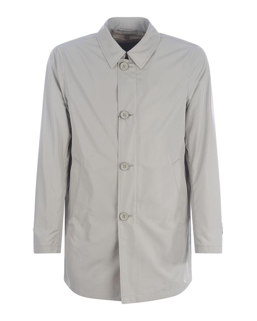 Herno Gray Raincoat for men