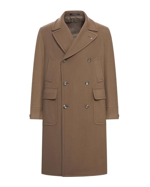 Tagliatore Brown Sherry Wool Coat for men