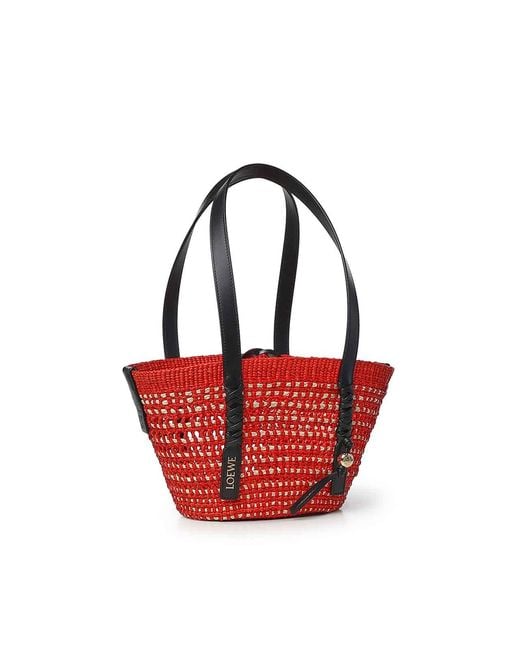 Loewe Red Small Braid Basket Bag