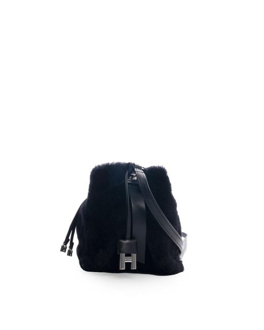 Hogan Blue Hocket Sheepskin Bucket Bag