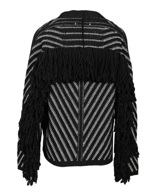 Golden Goose Deluxe Brand Black Cardigan With Fringes