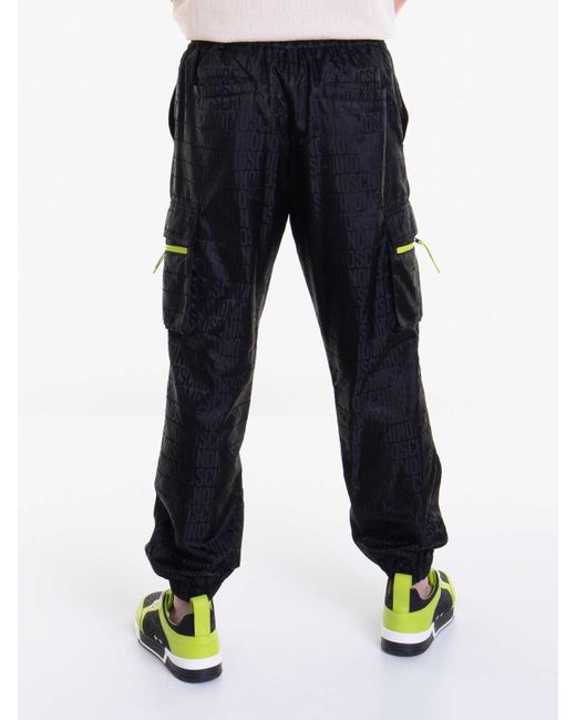 Moschino Blue Loose Fit Zip Button Pants for men