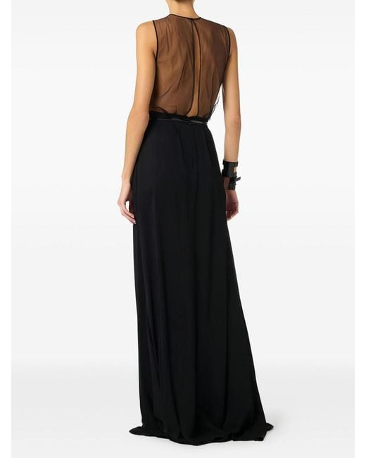 Elisabetta Franchi Black S Carpet Tulle And Georgette Dress