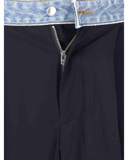 Alexander Wang Blue Straight Trousers With Denim Detail