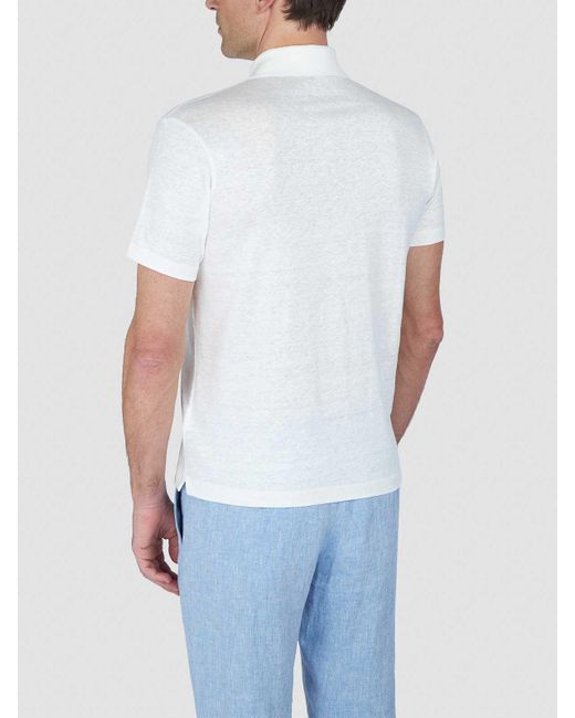 Paul & Shark White Linen Jersey Pole for men