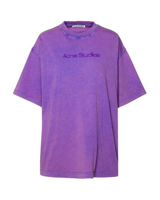 Acne Purple Lilac Cotton T-shirt