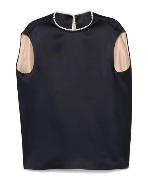 Carven Blue Sleeveless Blouse