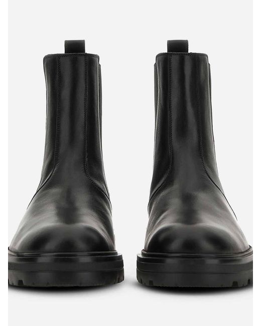Hogan Black Leather Chelsea Boots for men