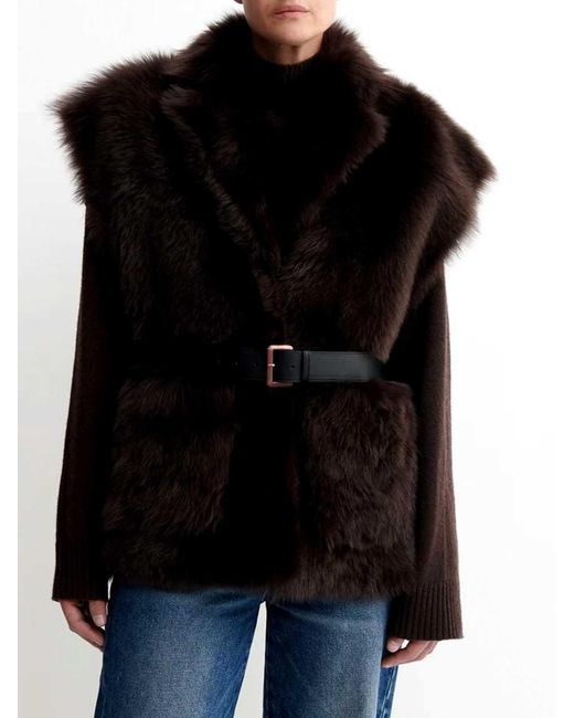 Arma Black Marta Reversible Shearling Vest for men