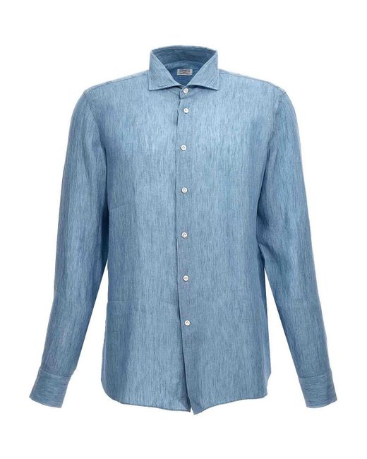 Borriello Blue Linen Shirt for men