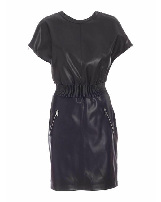 Karl Lagerfeld Black Synthetic Leather Dress