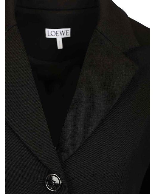 Loewe Black Wool Blend Single Breasted Blazer Jacket