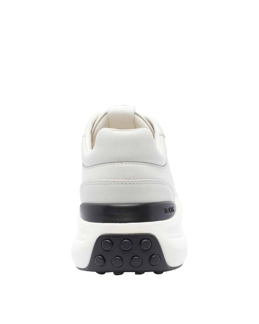 Tod's White Leather And Technical Fabric Sneakers
