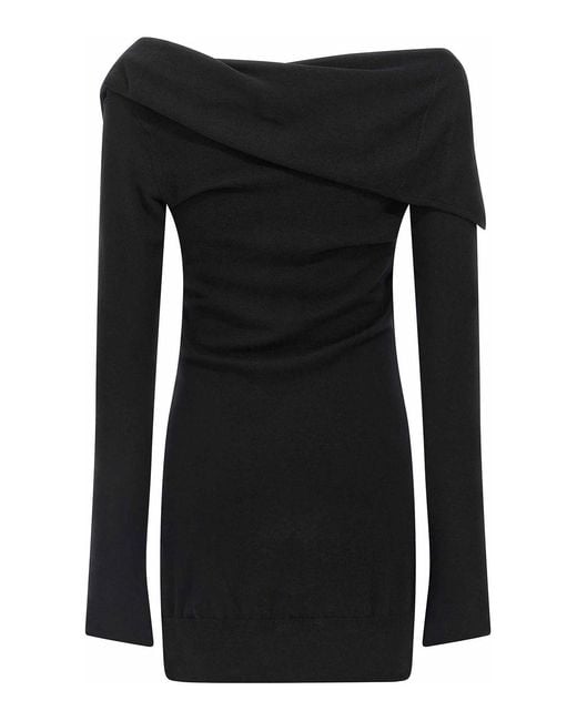 The Attico Black Cashmere Wool Dress