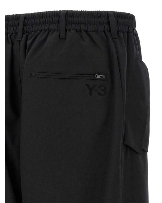 Y-3 Black Wool Blend Pants for men