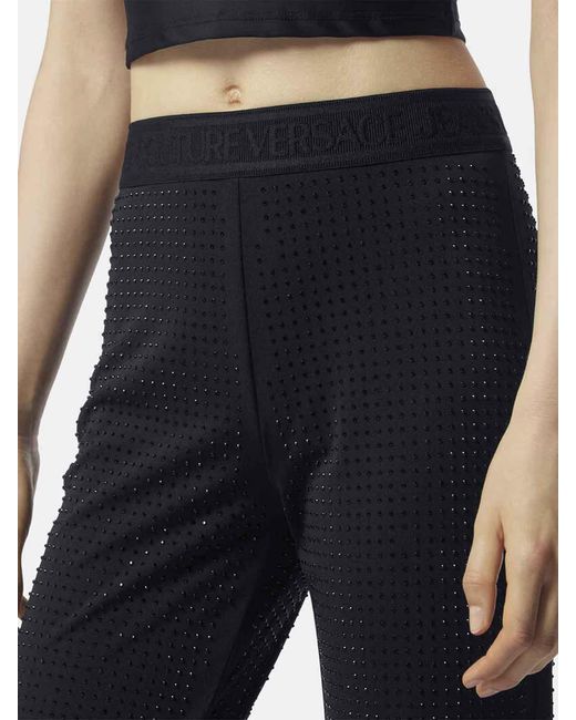 Versace Jeans Black Crystal All Over Trouser