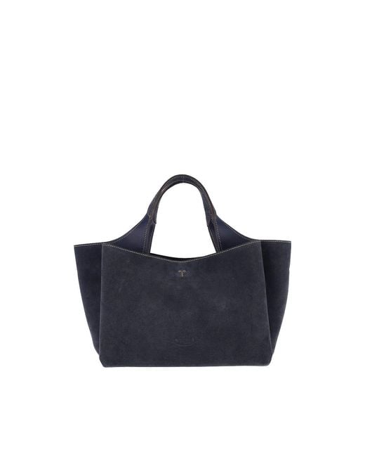 Tod's Blue Mini Suede Handbag
