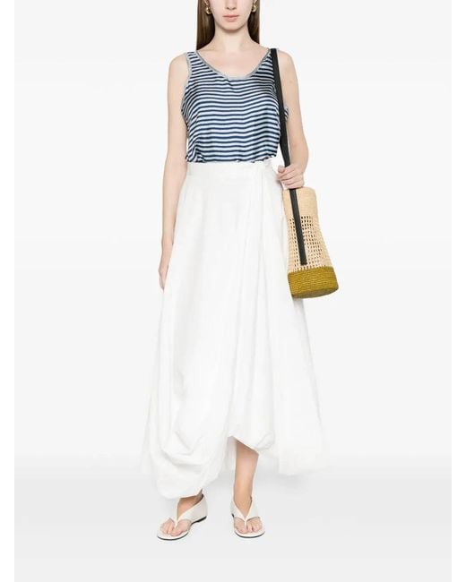 Pierre Louis Mascia Blue Striped Denim Tank Top