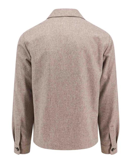 Zegna Natural Wool Blazer With Internal Pockets for men