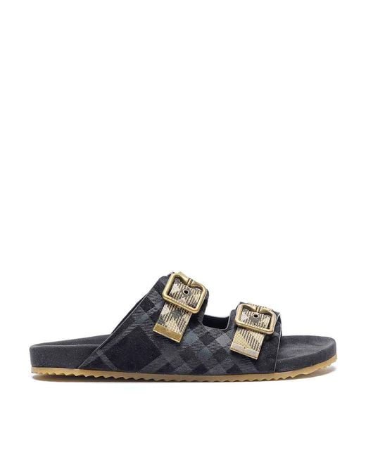 Burberry White Urchin Check Sandals for men