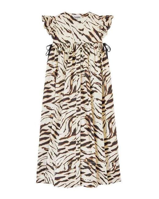 Ganni White Organic Cotton Midi Dress