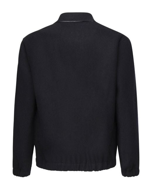 Eleventy Black Wool Bomber Jacket for men