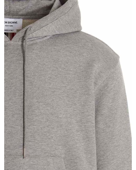 Thom Browne Gray Rwb Details Hoodie for men