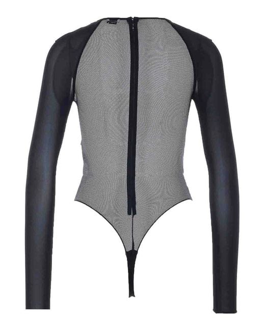 Elisabetta Franchi Gray Mesh Body