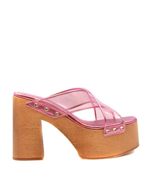 HAUS OF HONEY Pink Leather Sandals