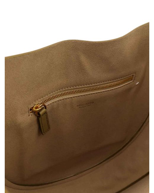 MINOBOSSI White Lizzie Leather Shoulder Bag