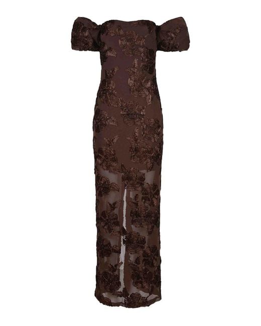 ROTATE BIRGER CHRISTENSEN Brown Dress Made Of Polyester Blend