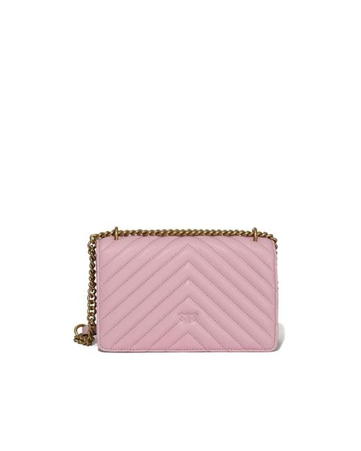 Pinko Pink Mini Love One Chevron Bag