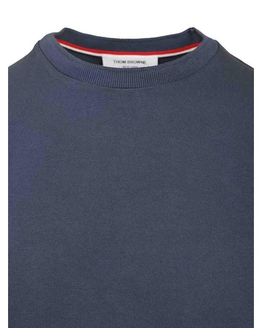 Thom Browne Blue 4 Bar T-Shirt for men