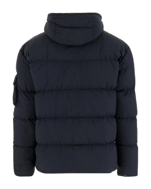 Herno Blue Hooded Padded Jacket for men