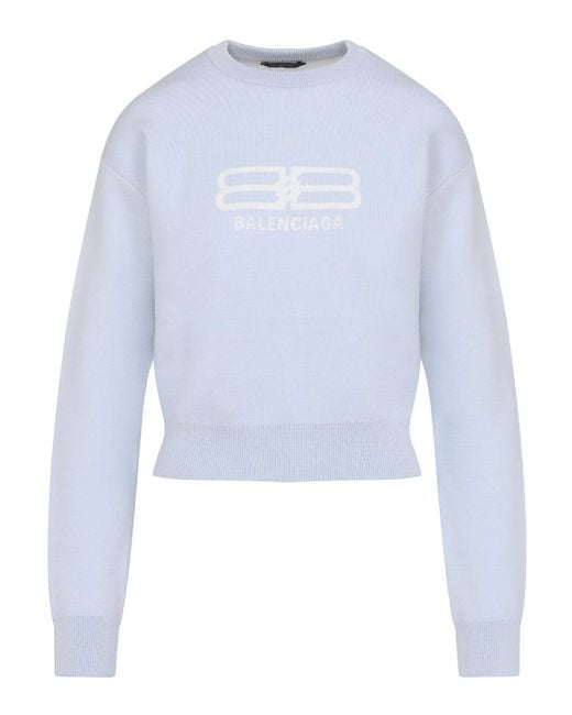 Balenciaga Blue Cropped Pullover