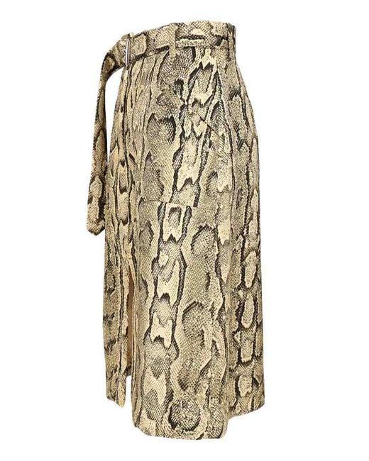 Dries Van Noten Natural Sheraz Skirt With Jacquard Snake Print