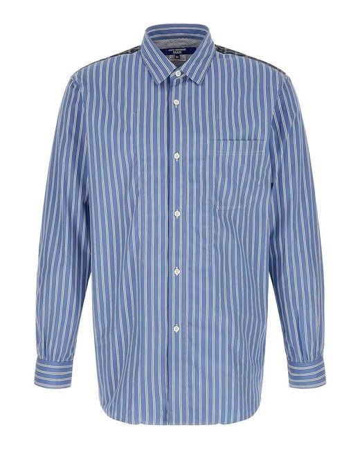 Junya Watanabe Blue Patchwork Shirt for men