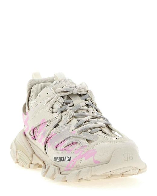 Balenciaga White Track Signature Sneakers
