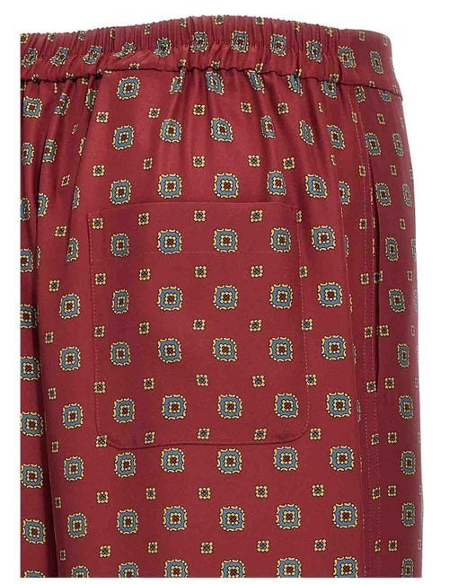 Moschino Red Silk Trousers With Relaxed Fit