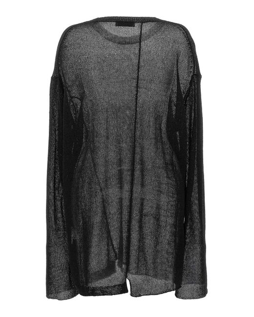 Yohji Yamamoto Black Contrast Embroidery Sweater for men