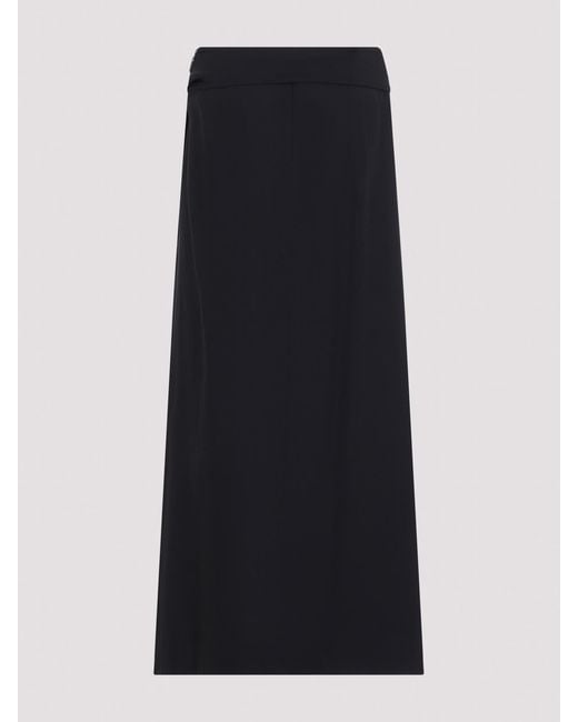 Studio Nicholson Black Mile Knife Pleat Belted Skirt