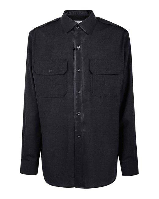 Maison Margiela Blue Long Sleeves Shirt for men