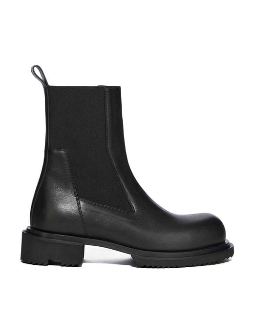 Rick Owens Black Matte Beatle Gabe Boots