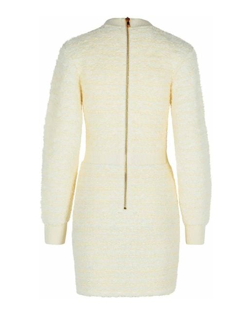 Balmain White Wool Blend Dress